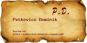 Petkovics Dominik névjegykártya